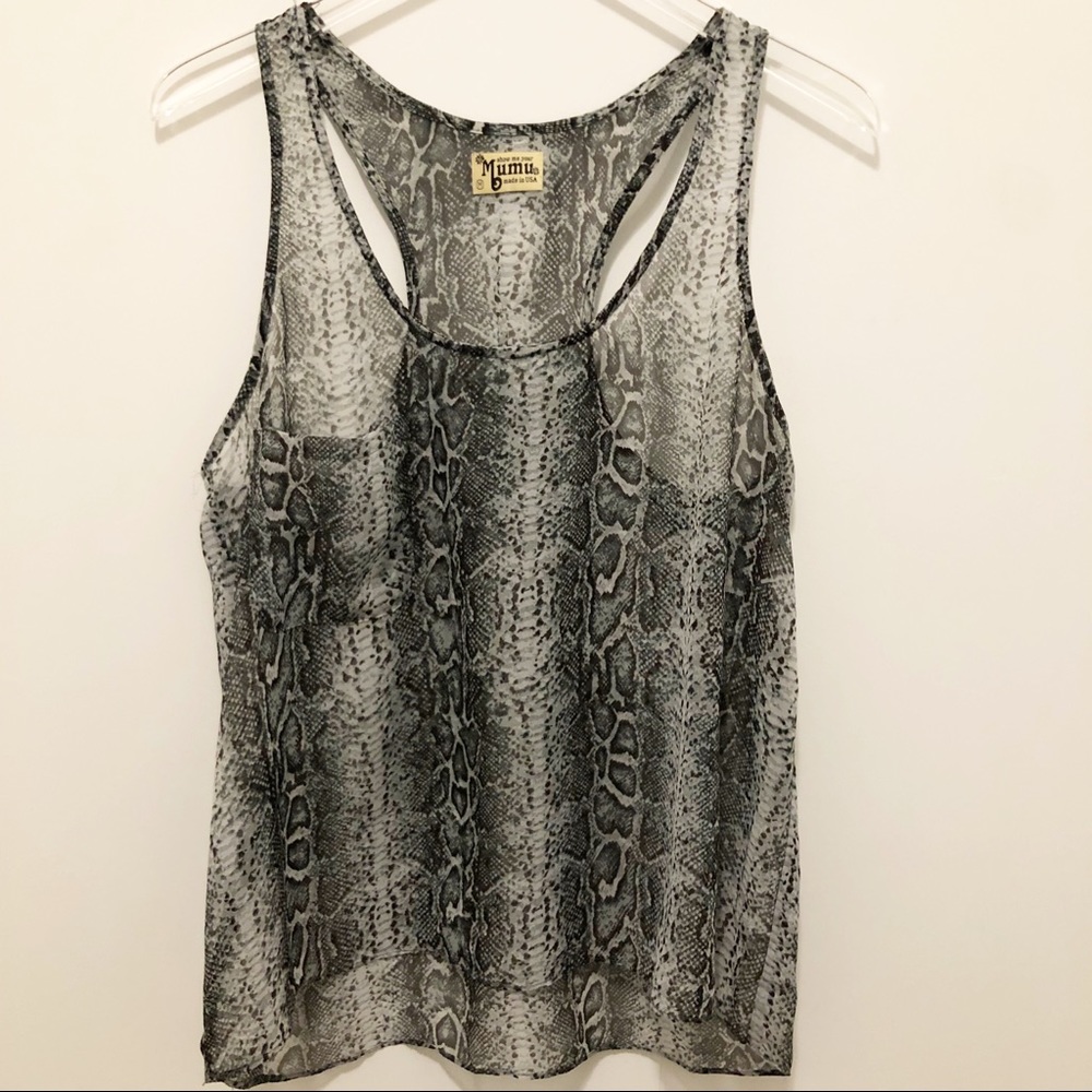 Show Me Your MuMu Sheer Snake Print Tank